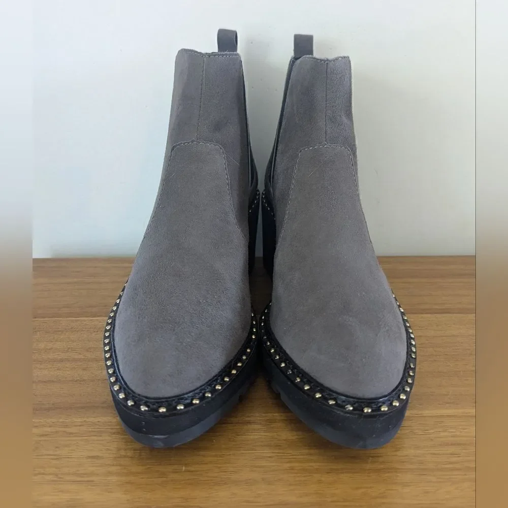 Cecelia New York Gray Gemma Boots 7 1/2 Rebel Punk Whimsigoth Capsule Chic
